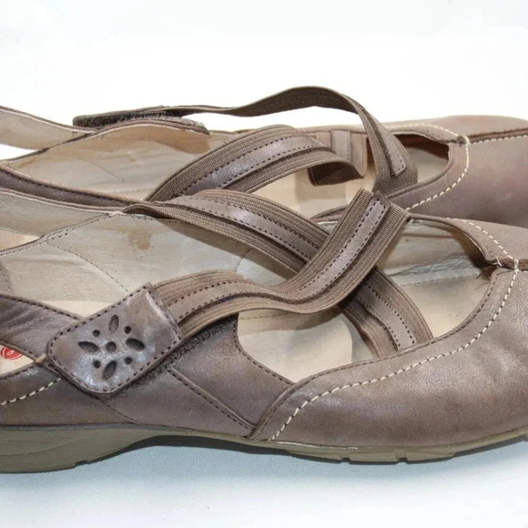 Blondo Small Wedge Leather Upper Ballet Flats w/ 2 Elastic Cross Straps Sze 7.5W - Picture 10 of 15